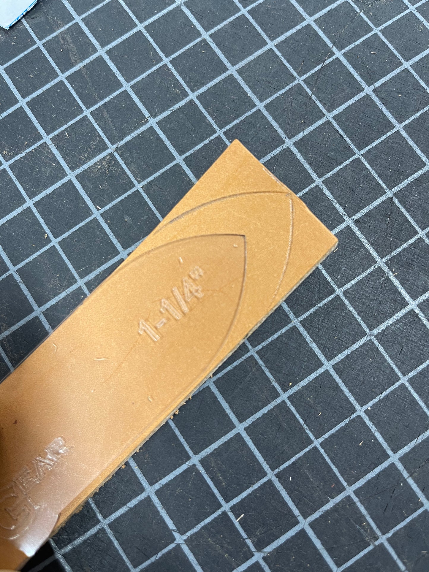 Belt end long point template