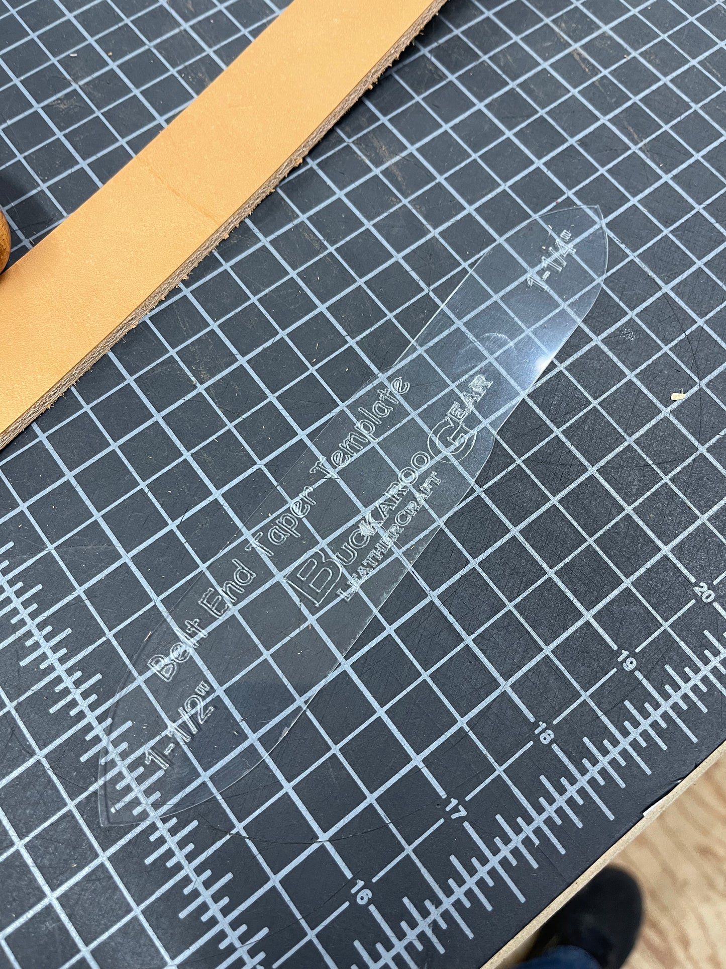 Belt end long point template