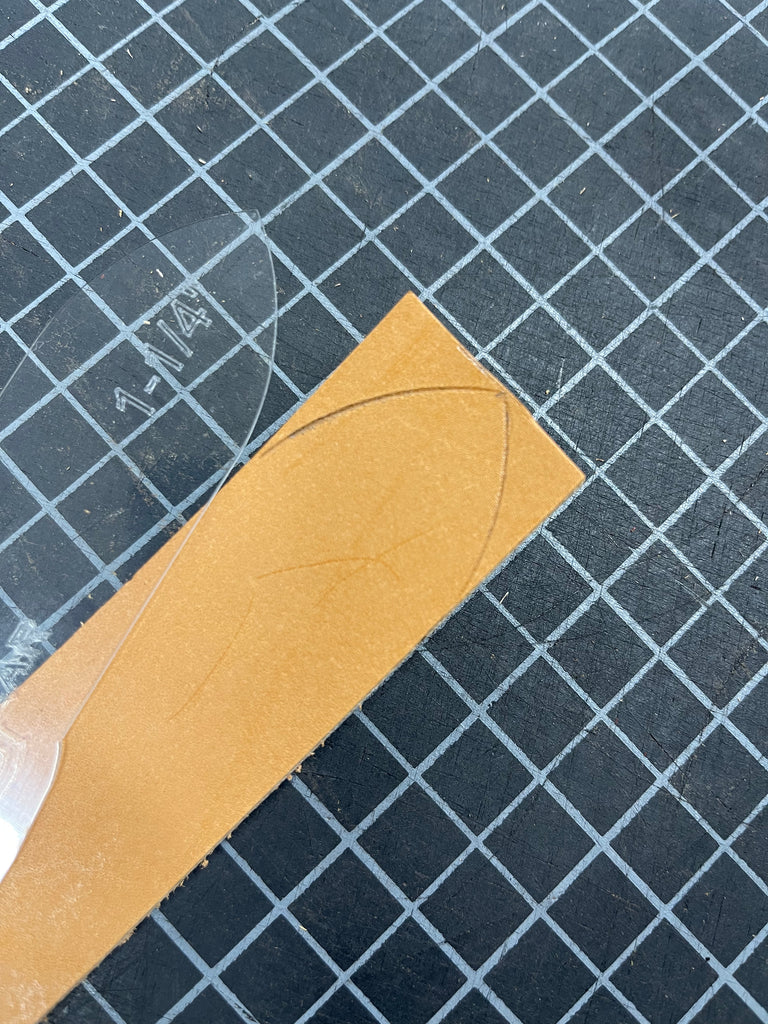 Belt end long point template